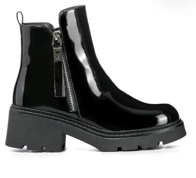 Botines de charol negro con cierre lateral - miniatura 1