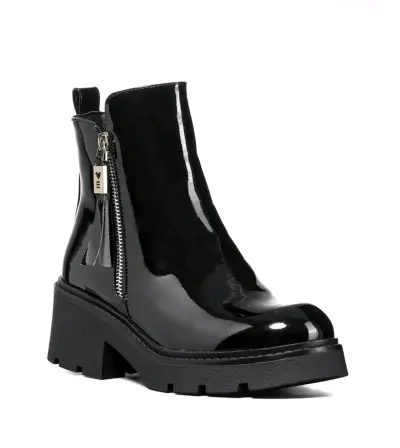 Botines de charol negro con cierre lateral - miniatura 2