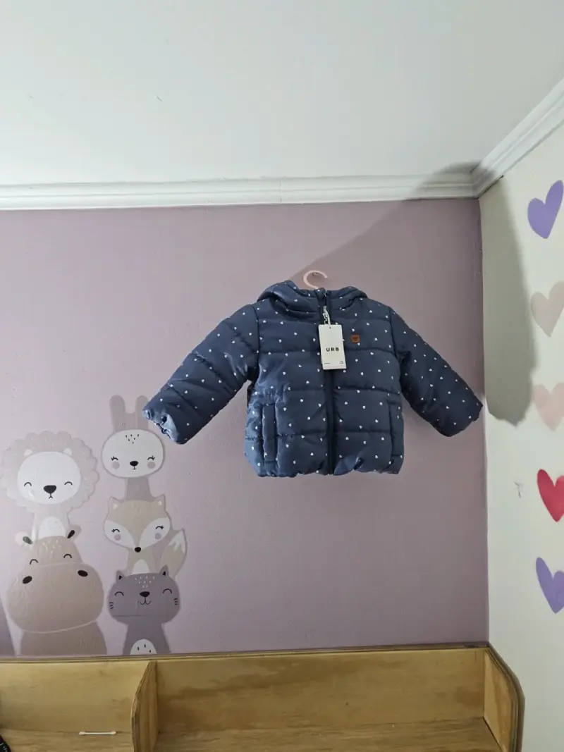 Chaqueta acolchada azul para niño con capucha - 2
