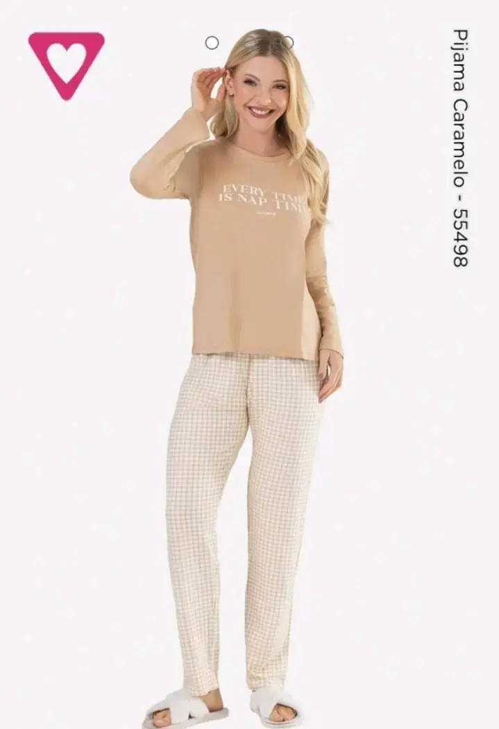 Pijama de mujer color caramelo con diseño cómodo - 2