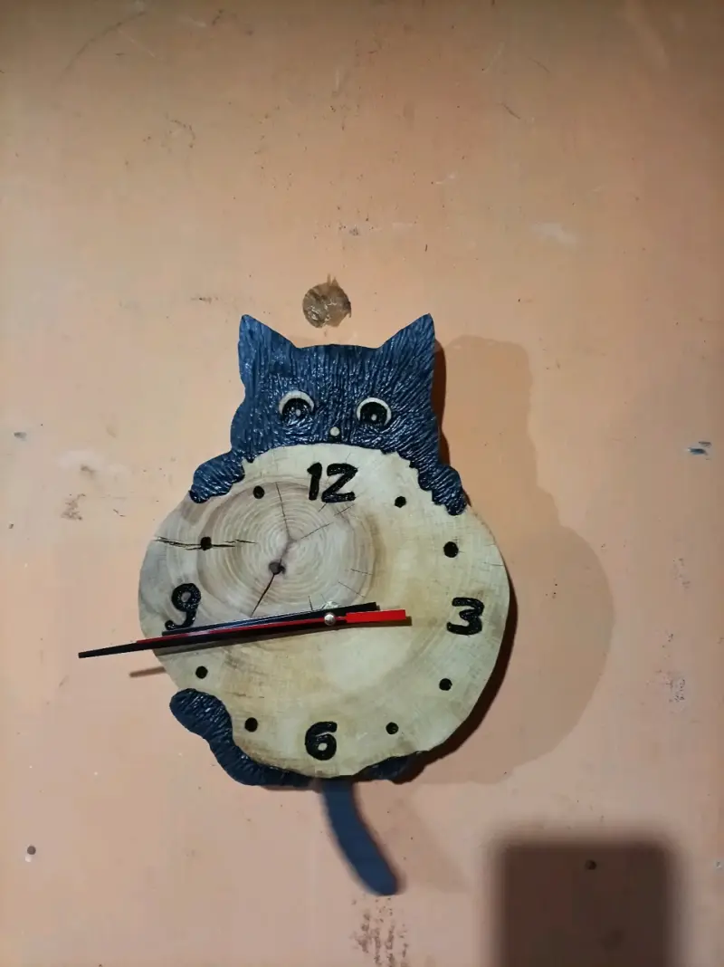 Reloj de pared decorativo con diseño de gato