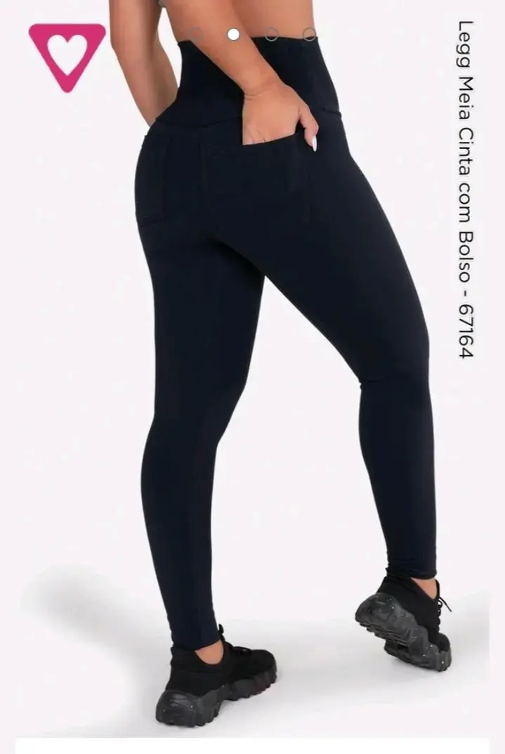 Leggings negros con cintura alta y bolsillos - 2