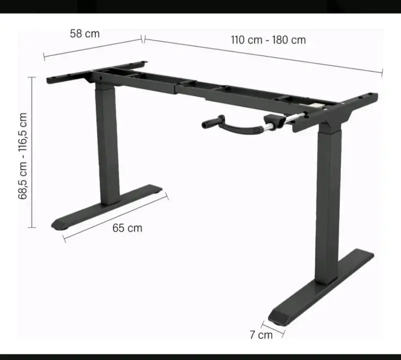 Base de Escritorio negro ajustable de acero FORM - 6