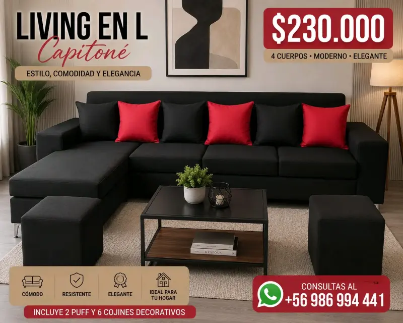 Sofá cama moderno y elegante negro - 3