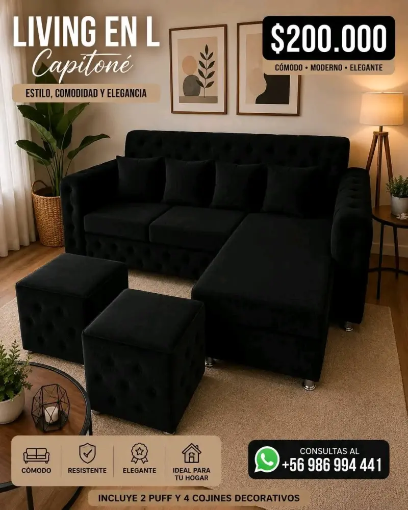 Sofá cama moderno y elegante negro - 5