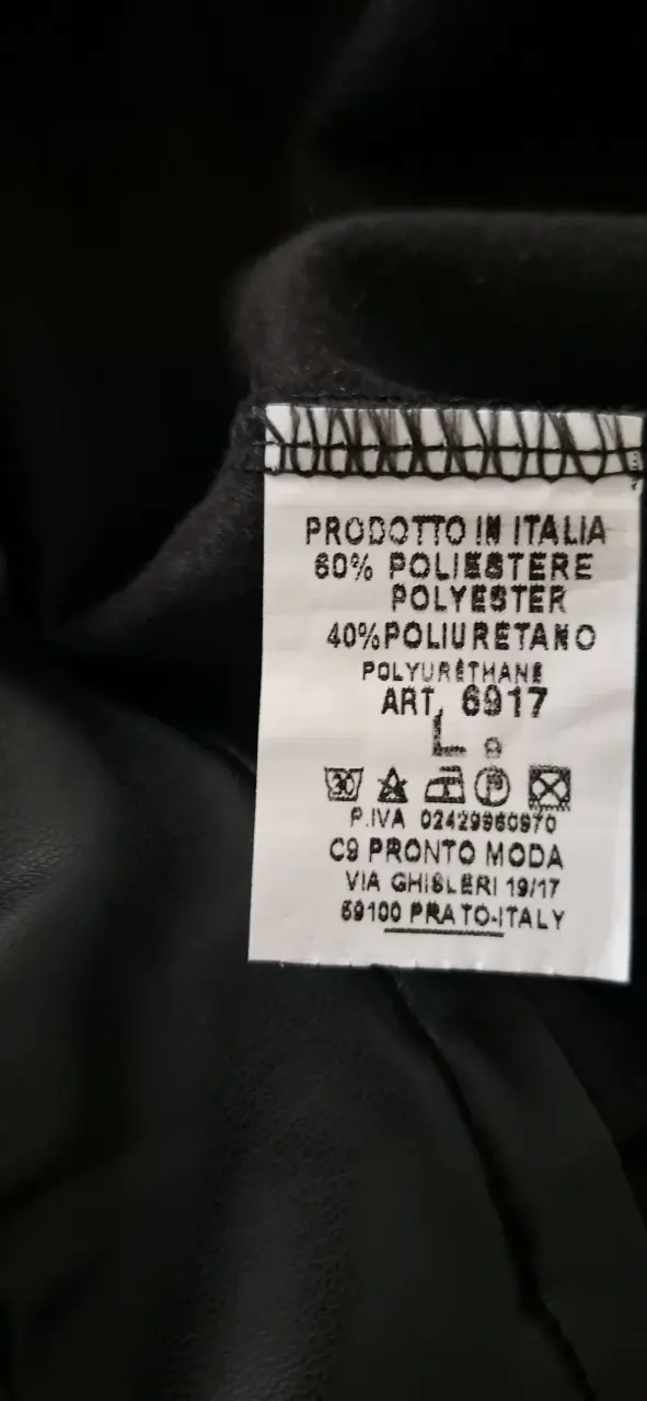 Pantalones de cuero sintético negro para mujer - 6