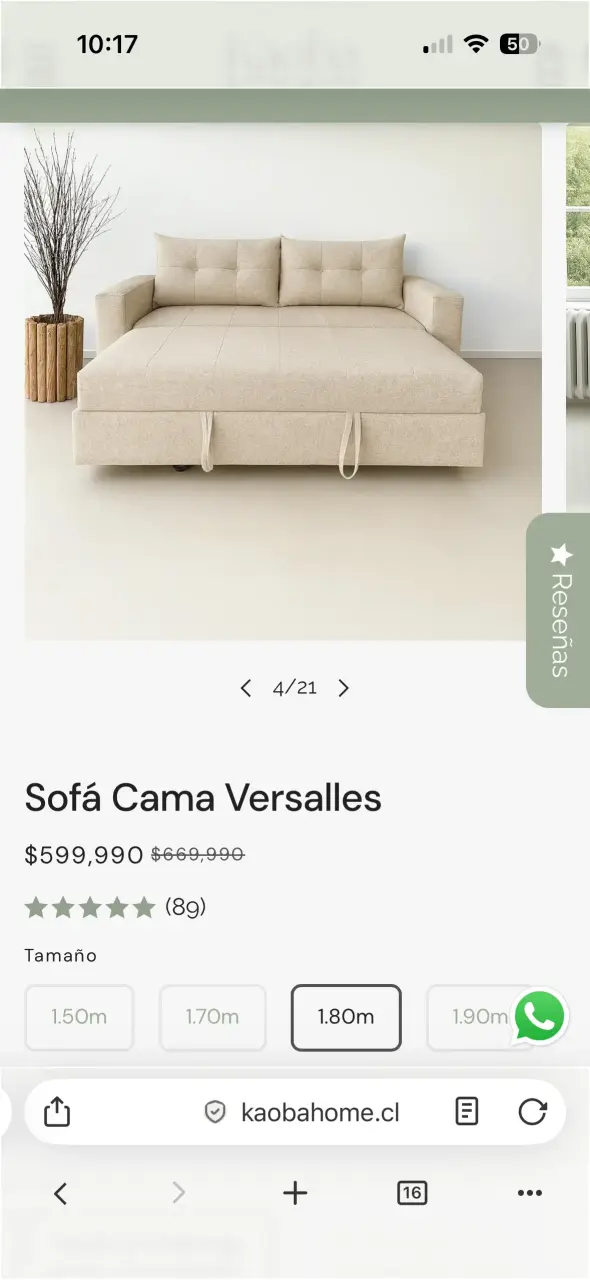 Sofá cama gris con diseño moderno - 2