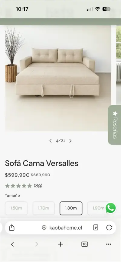 Sofá cama gris con diseño moderno - miniatura 2