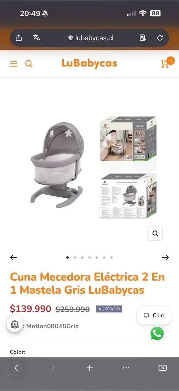 Cuna Mecedora Eléctrica 2 en 1 LuBabycas Gris - 3