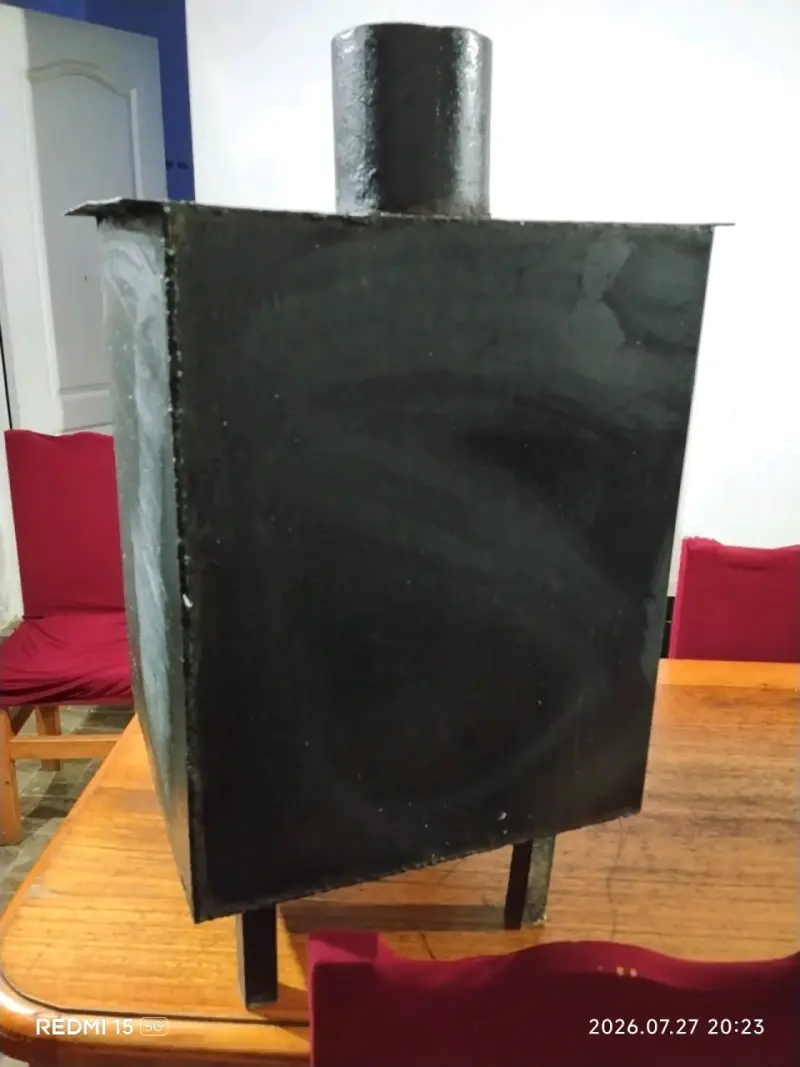 Estufa a leña de acero negra - 3