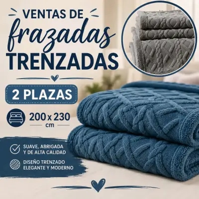 Frazada Trenzada 2 Plazas Suave y Moderna - miniatura 1