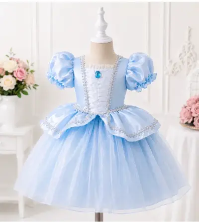 Vestido de Princesa Azul para Niña - miniatura 1