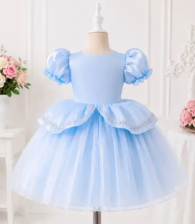 Vestido de Princesa Azul para Niña - miniatura 2
