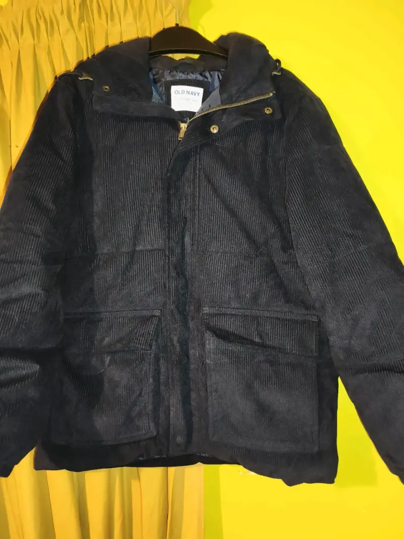 Chaqueta de cotel azul marino Old Navy con capucha - 1