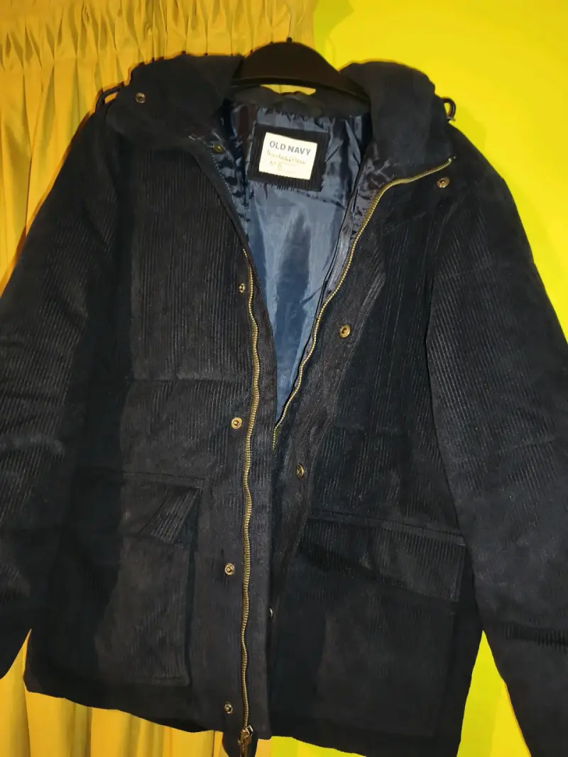 Chaqueta de cotel azul marino Old Navy con capucha - 3