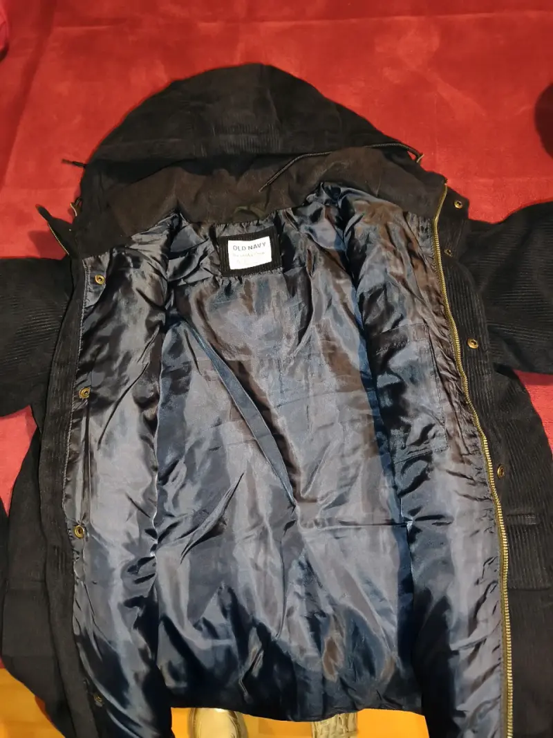 Chaqueta de cotel azul marino Old Navy con capucha - 4