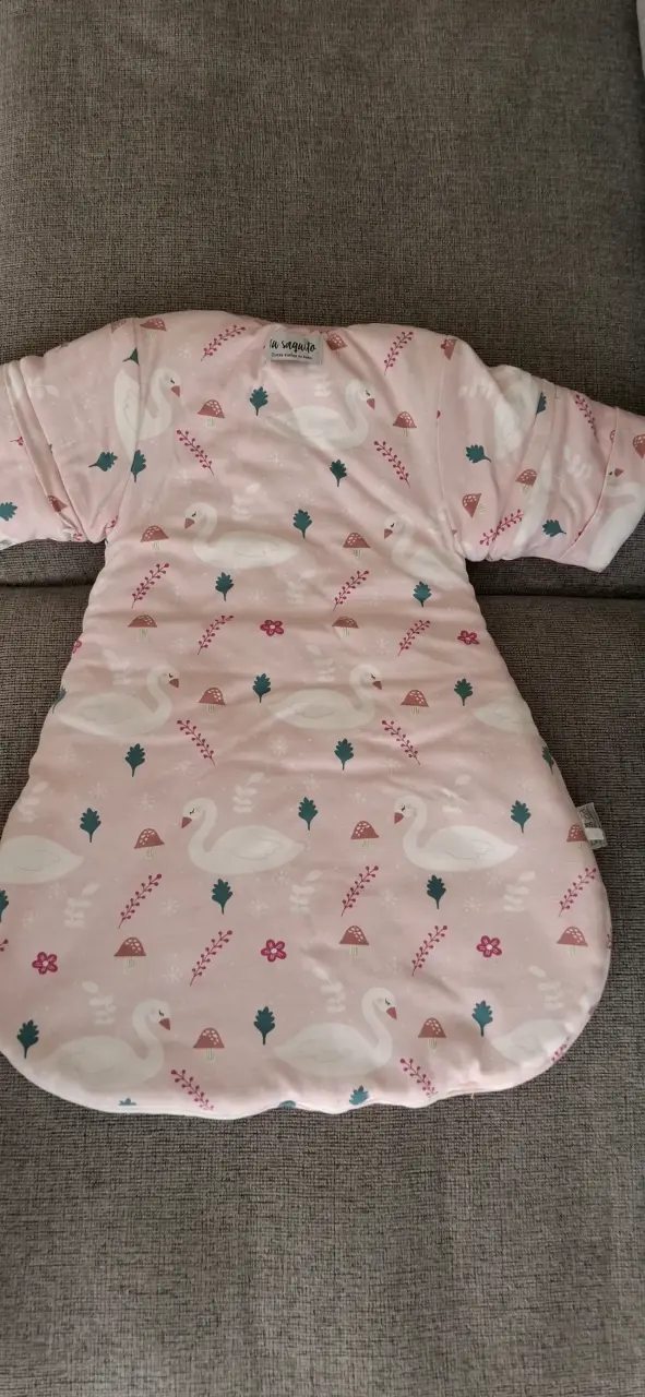 Saco de dormir para bebé rosa con estampado de cisnes - 3