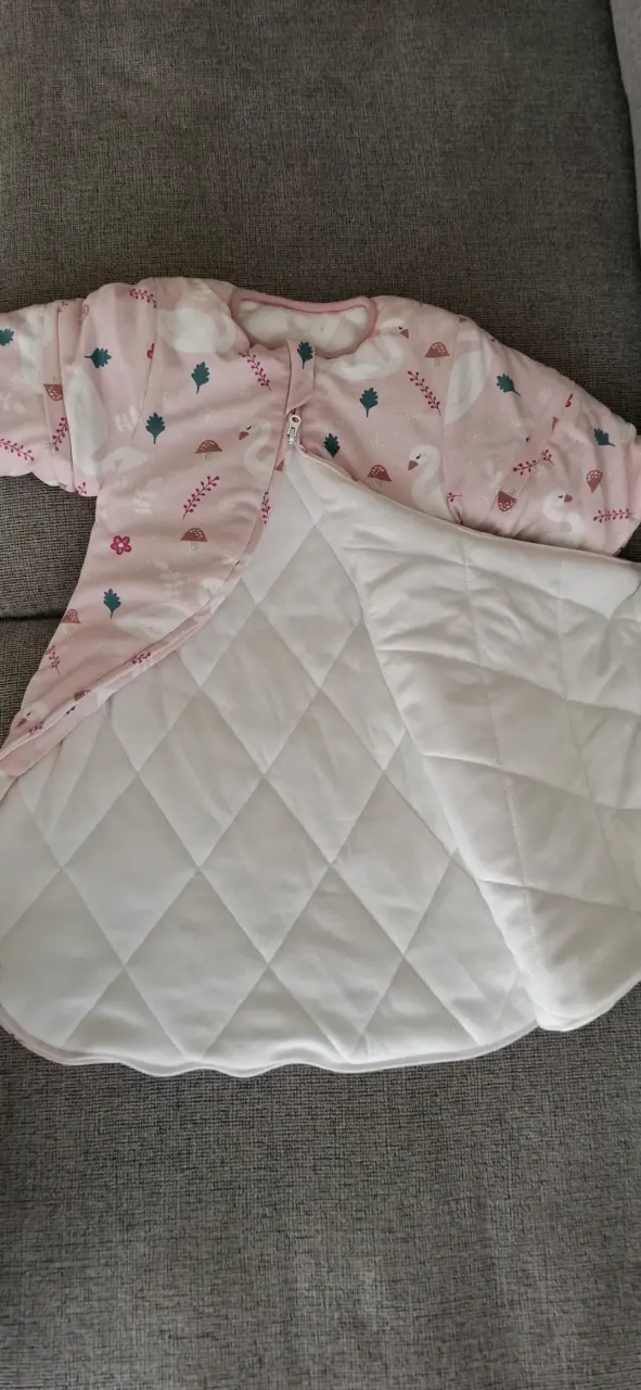Saco de dormir para bebé rosa con estampado de cisnes - 4