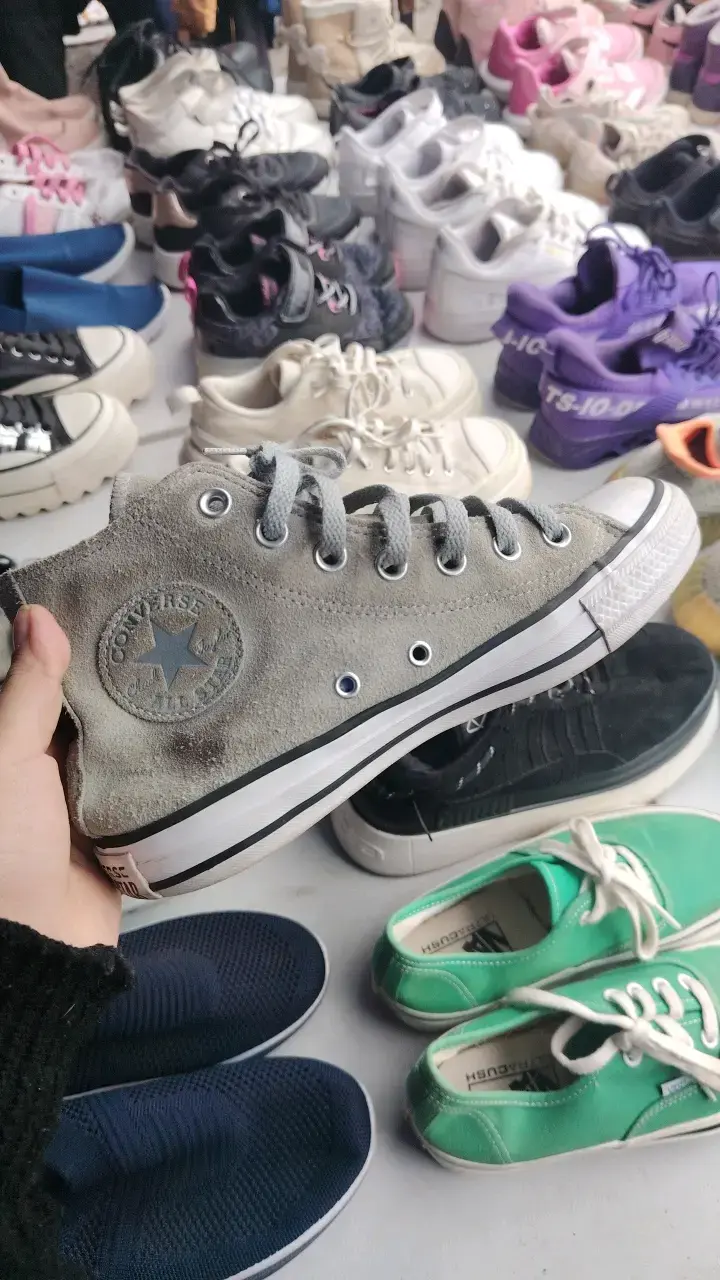 Zapatillas converse altas grises con cierre latera - 2