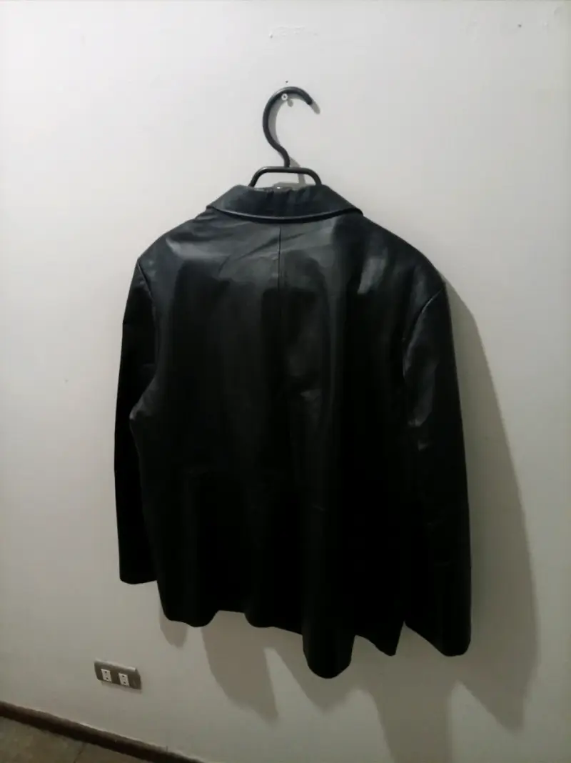 Chaqueta de cuero negra para hombre - 1