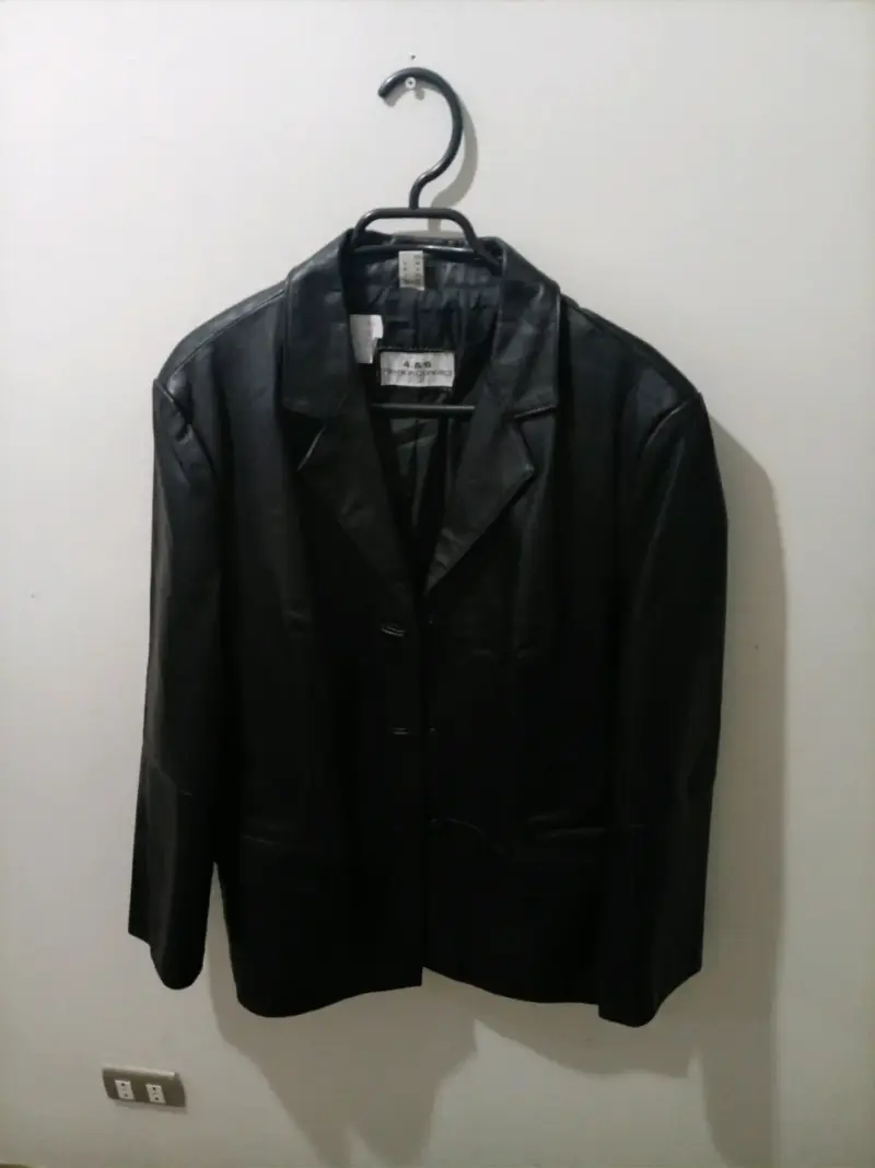 Chaqueta de cuero negra para hombre - 2