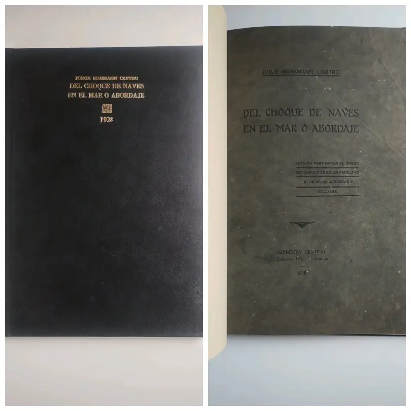 Libro antiguo 'Del Choque de Naves en el Mar o Abordaje' 1928 - 1