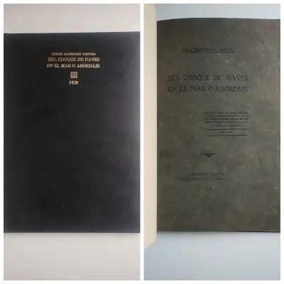 Libro antiguo 'Del Choque de Naves en el Mar o Abordaje' 1928 - miniatura 1
