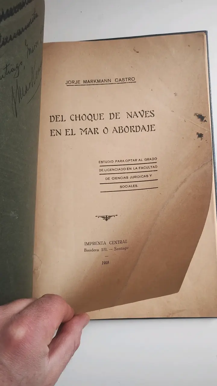 Libro antiguo 'Del Choque de Naves en el Mar o Abordaje' 1928 - 4