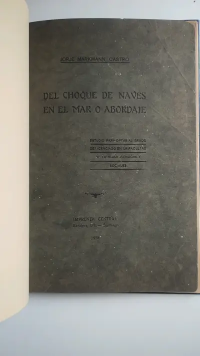 Libro antiguo 'Del Choque de Naves en el Mar o Abordaje' 1928 - miniatura 5