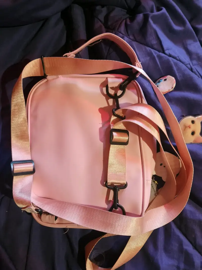 Mochila rosa con ventana transparente y diseño kawaii - 2