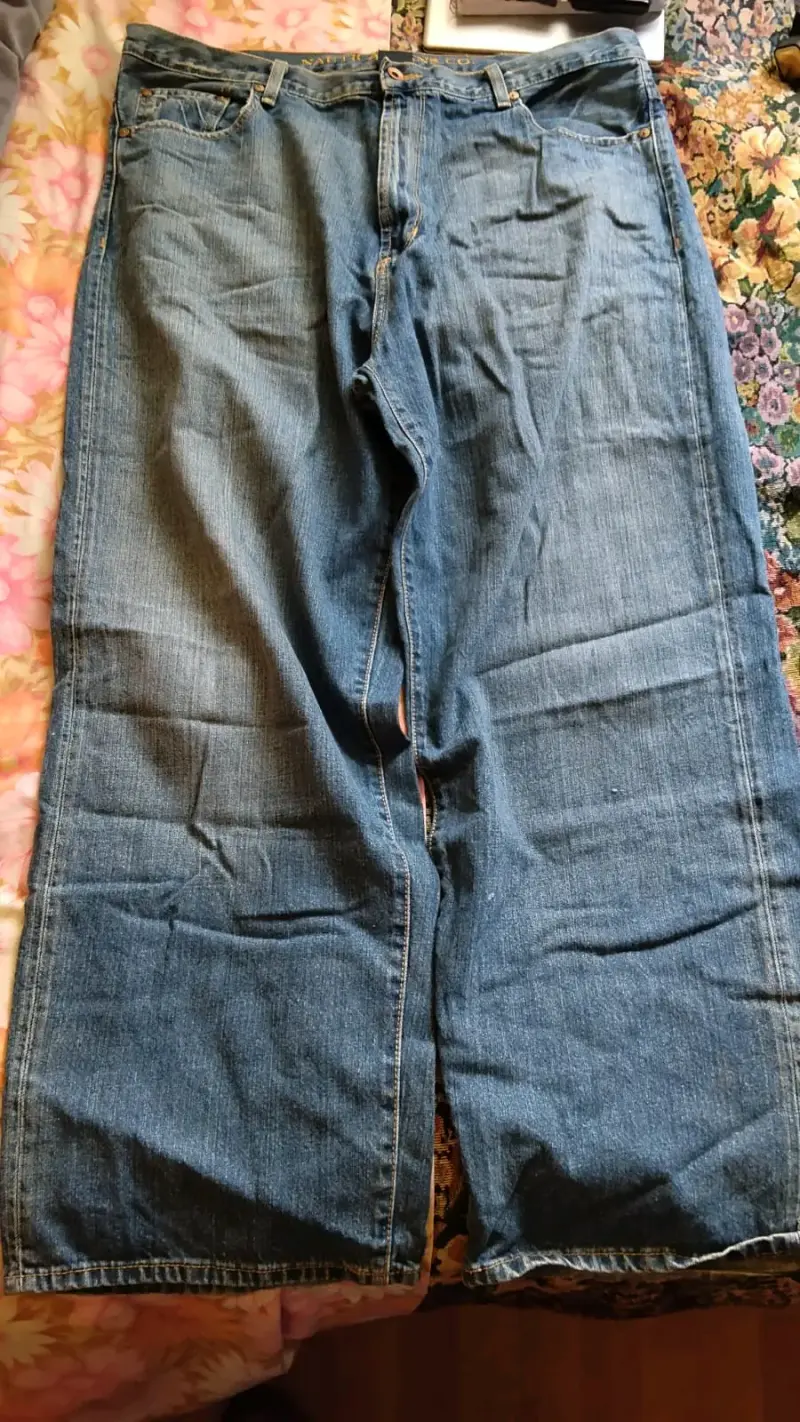 Jeans baggy talla 50 de mezclilla azul para hombre - 1