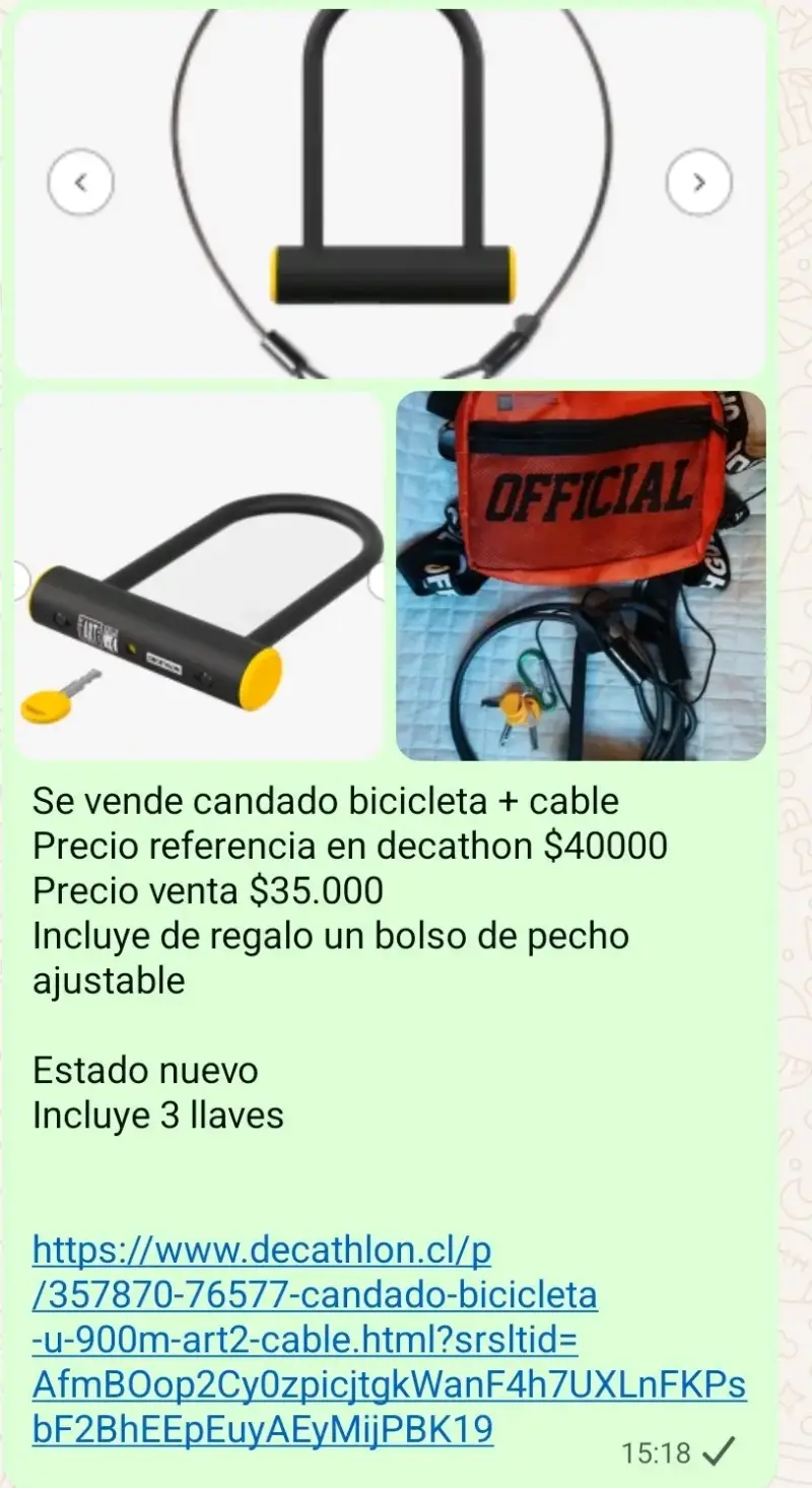 Candado bicicleta con cable Decathlon - 3