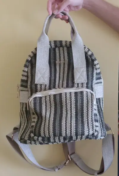 Mochila tejida a rayas Secret - miniatura 1