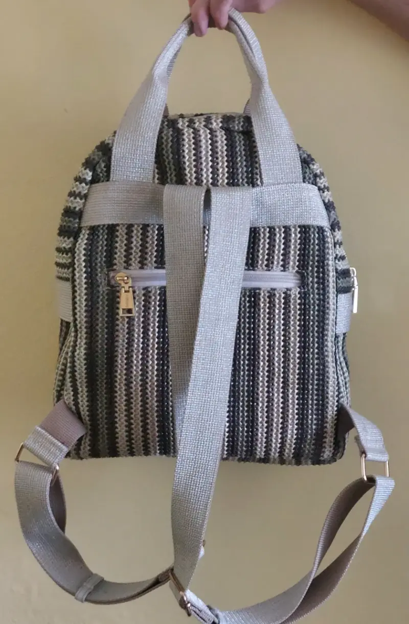 Mochila tejida a rayas Secret - 2