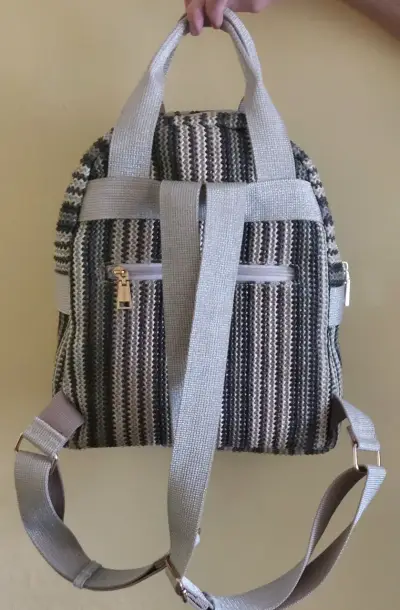 Mochila tejida a rayas Secret - miniatura 2