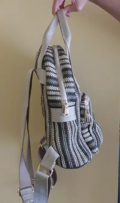 Mochila tejida a rayas Secret - miniatura 3