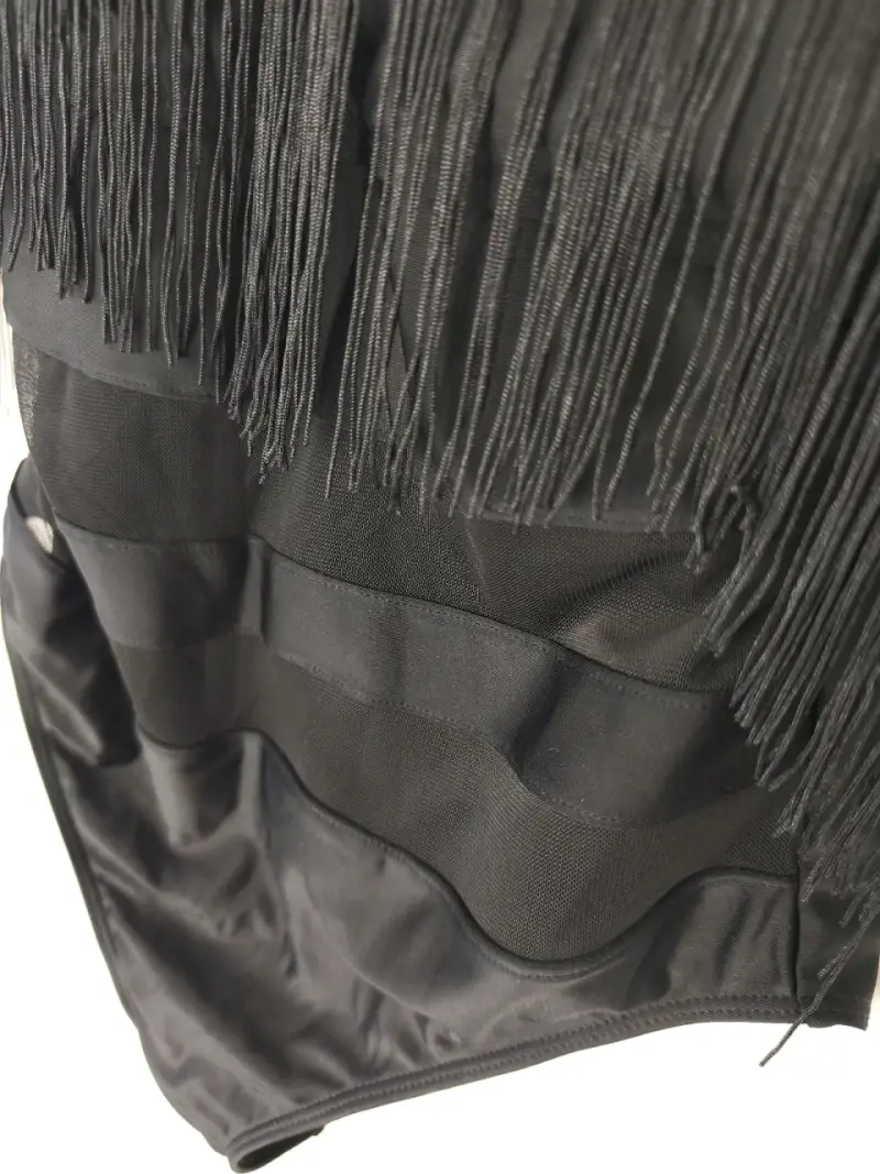 Body negro con flecos y detalles dorados - 3