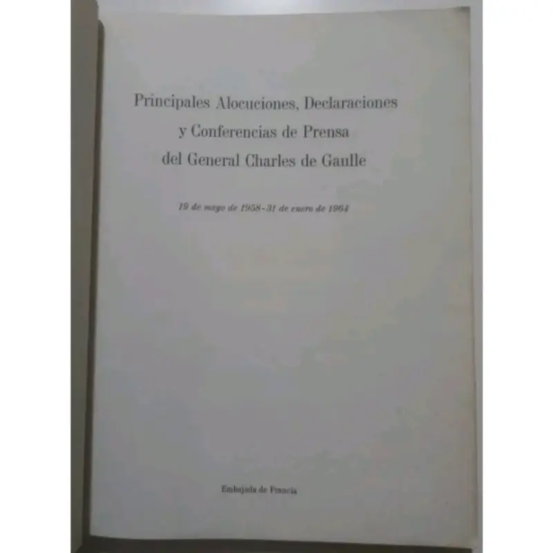 Libro 'Principales Alocuciones de Charles de Gaulle' - 2