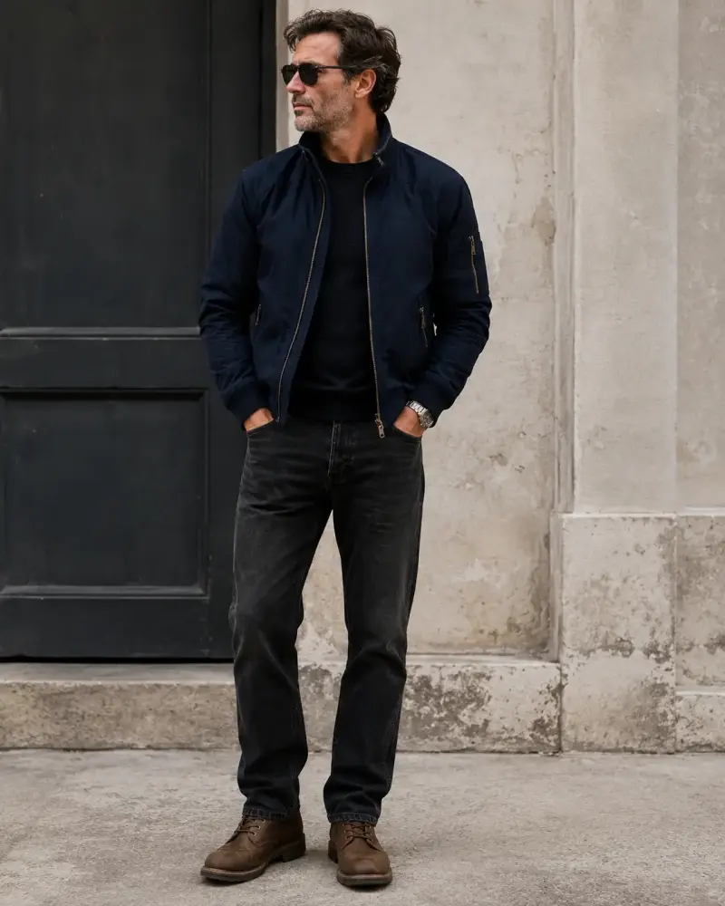 Chaqueta azul marino Zara para hombre - 1