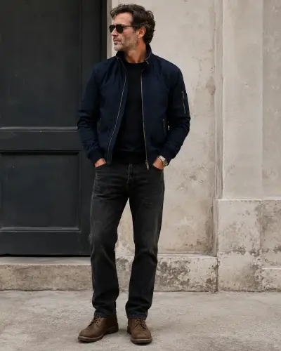Chaqueta azul marino Zara para hombre - miniatura 1