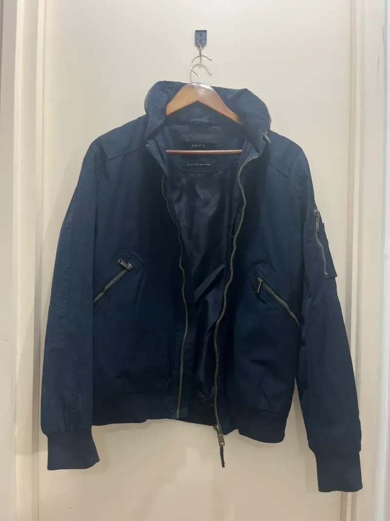 Chaqueta azul marino Zara para hombre - 2