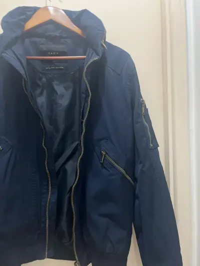 Chaqueta azul marino Zara para hombre - miniatura 3