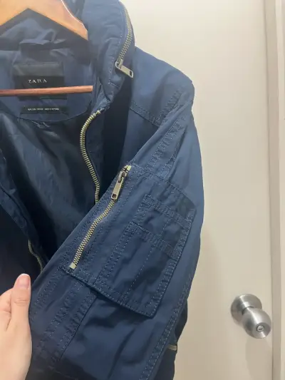 Chaqueta azul marino Zara para hombre - miniatura 4