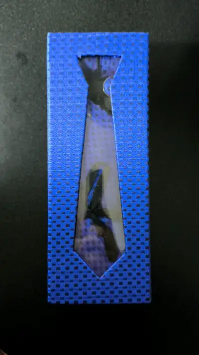 Set de corbata azul con colleras y pañuelo - miniatura 1