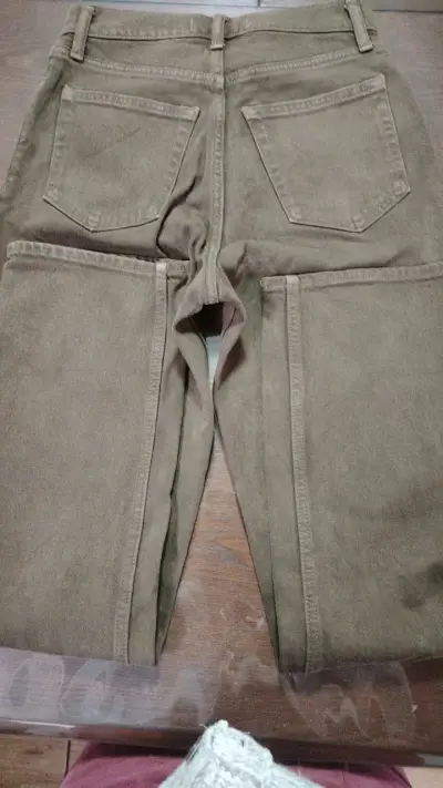 Jeans verde oliva para mujer  estilo clásico - miniatura 6