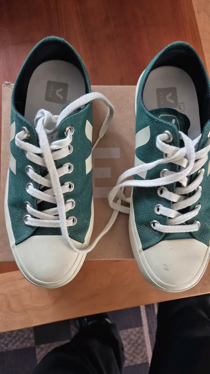 Zapatillas verdes de lona Veja para hombre - 1