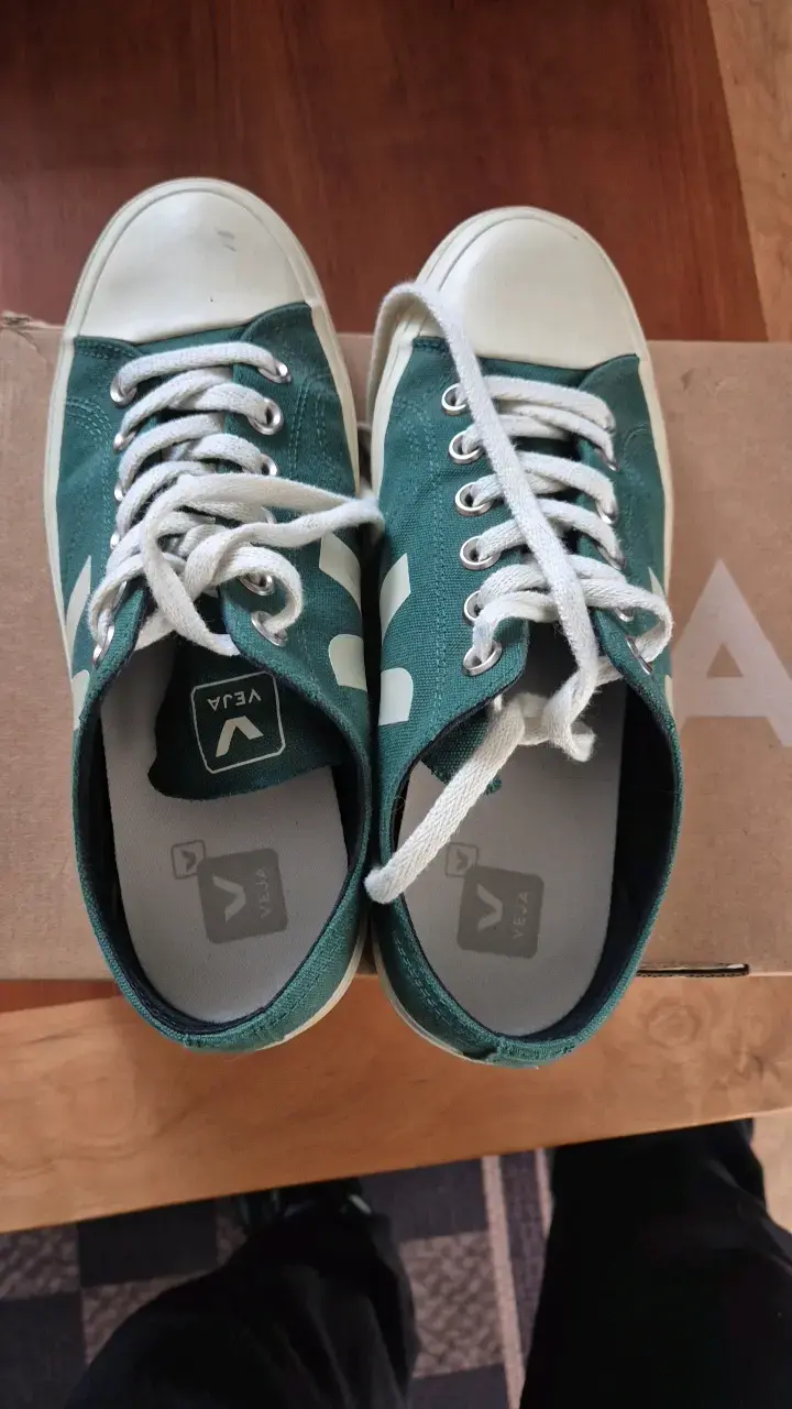 Zapatillas verdes de lona Veja para hombre - 2