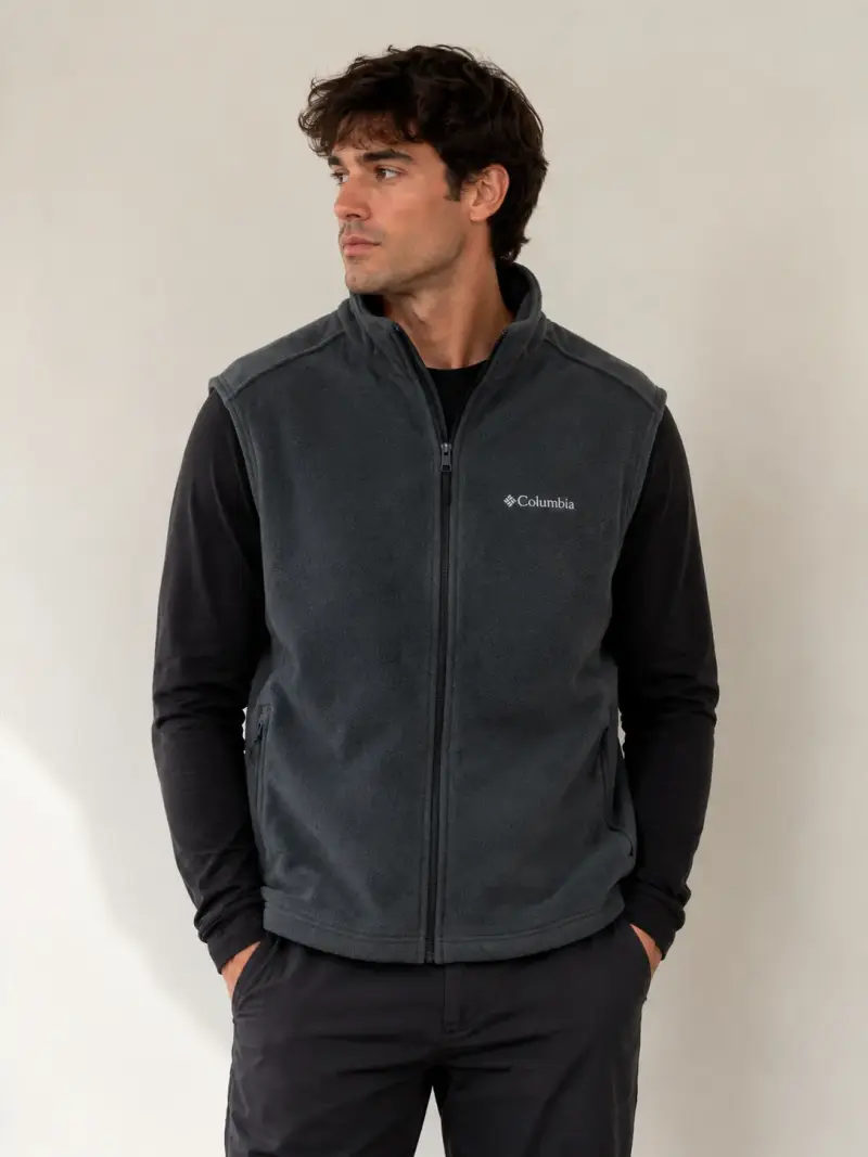 Chaleco polar gris Columbia para hombre - 1