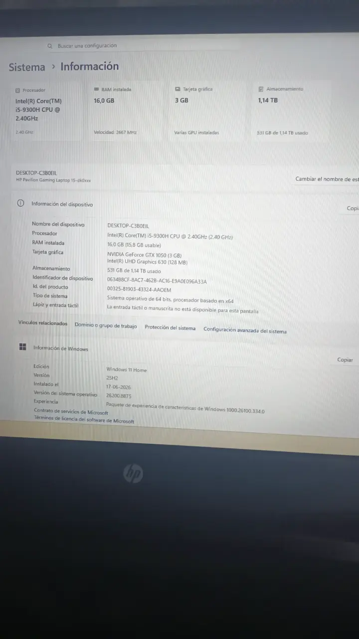 Laptop HP Gaming con Intel Core i5 y 16GB RAM - 2