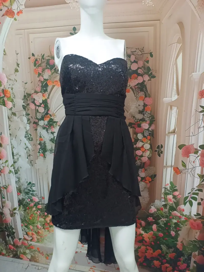 Vestido de fiesta negro con lentejuelas - 4